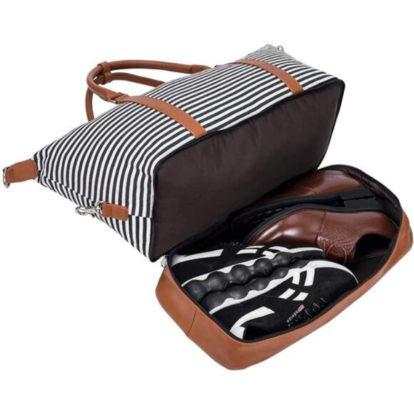 Weekender Bags for Women and Men Travel Duffel Bags with Shoe Compartment - Picture 3 of 7